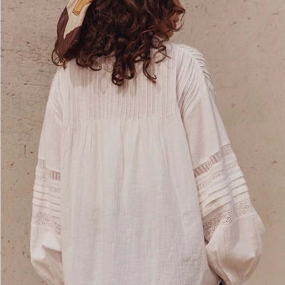 Spell White Stevie Lace Bohemian Blouse - Picture 3 of 12